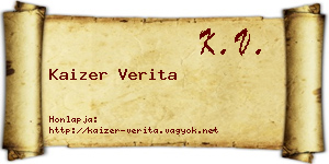 Kaizer Verita névjegykártya